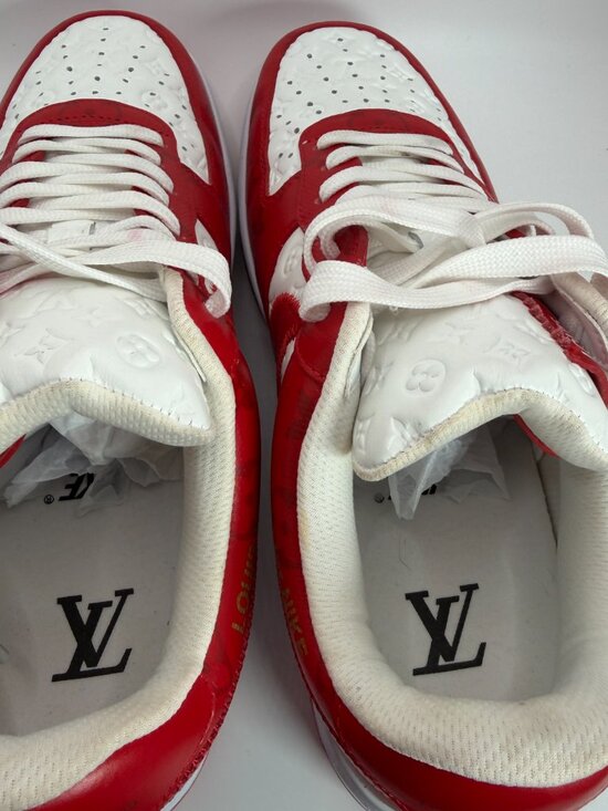 Louis Vuitton x Nike Air Force 1 Low White Red Virgil Abloh DS Size 9 Mens main image 13